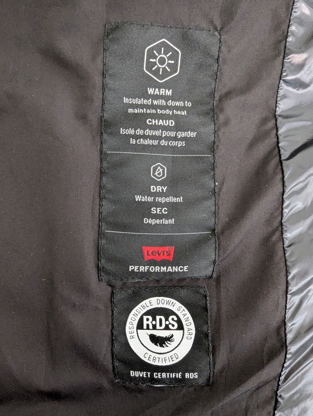 Levi's Colorblock RDS Down Cropped Puffer Jacket - Picture 3 of 4